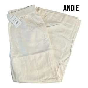Andie Wide Leg Pants in Cream White